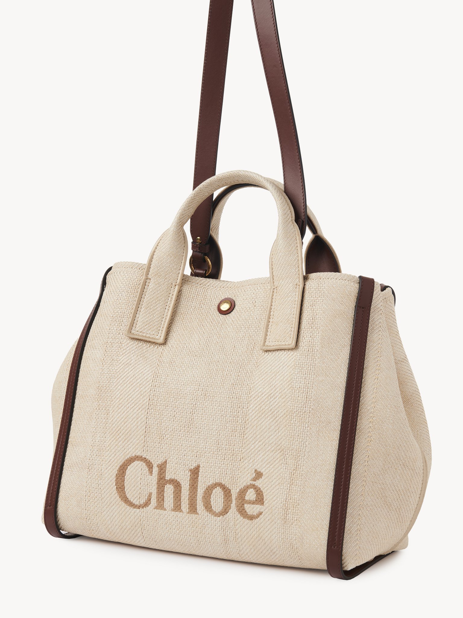 Chloé Carry Tote Bag In Raffia-effect Fibers