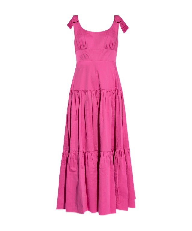 Shop Kate Spade Ruffled Cotton Maxi Dress In Pink