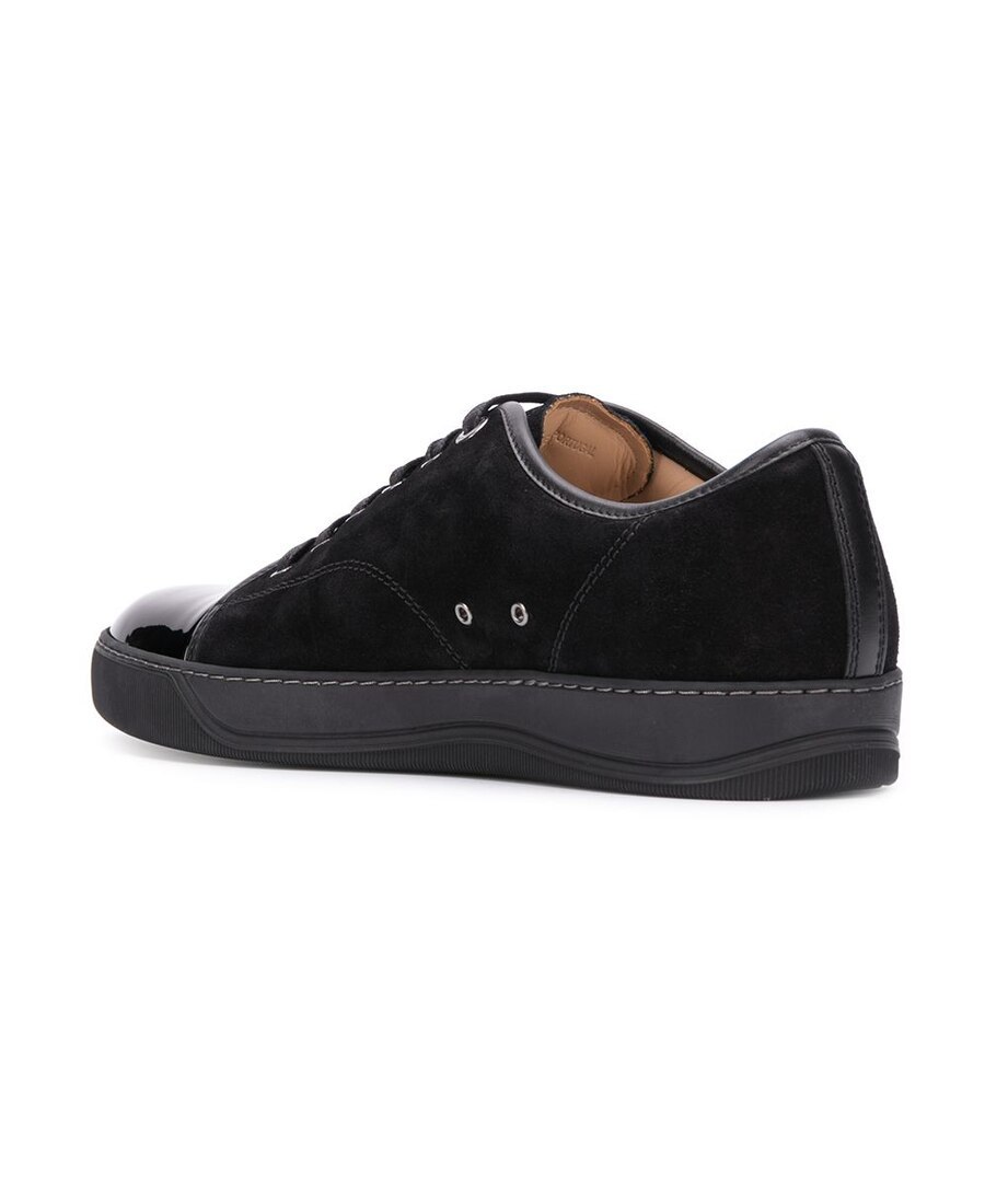 Lanvin Dbb1 Panelled Leather Low-top Sneakers In Black