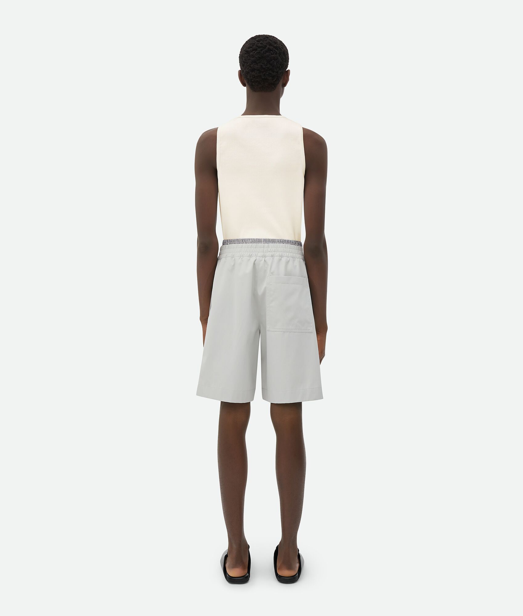 Bottega Veneta Layered-effect Cotton Shorts In Gray