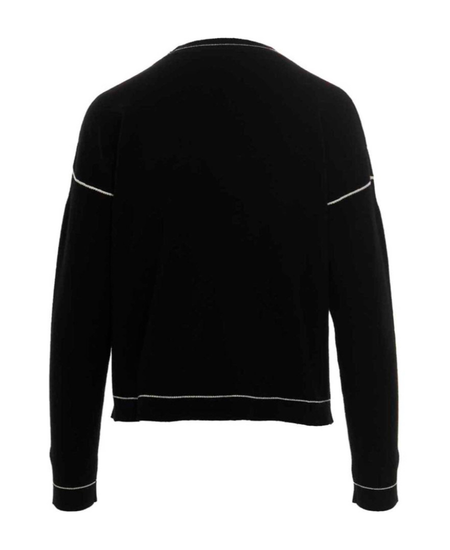 Max Mara Round Neck Long-sleeved Sweater In Black