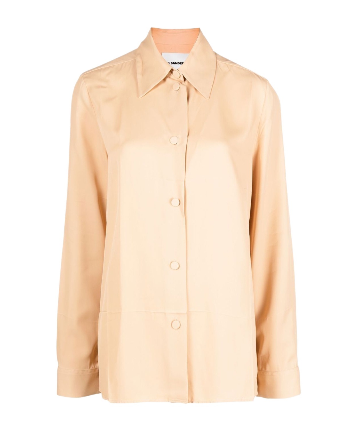 Jil Sander Classic Collar Buttoned Blouse In Nude