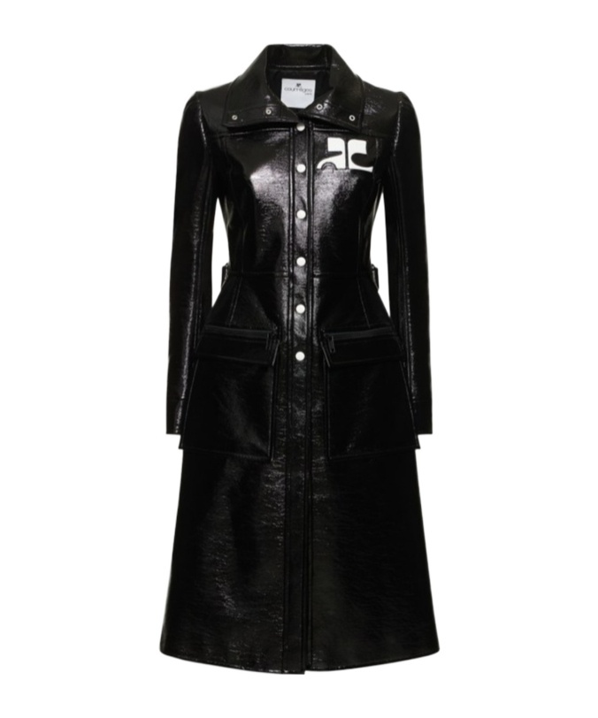 Courrèges Lapel Long Sleeve Trench Coat