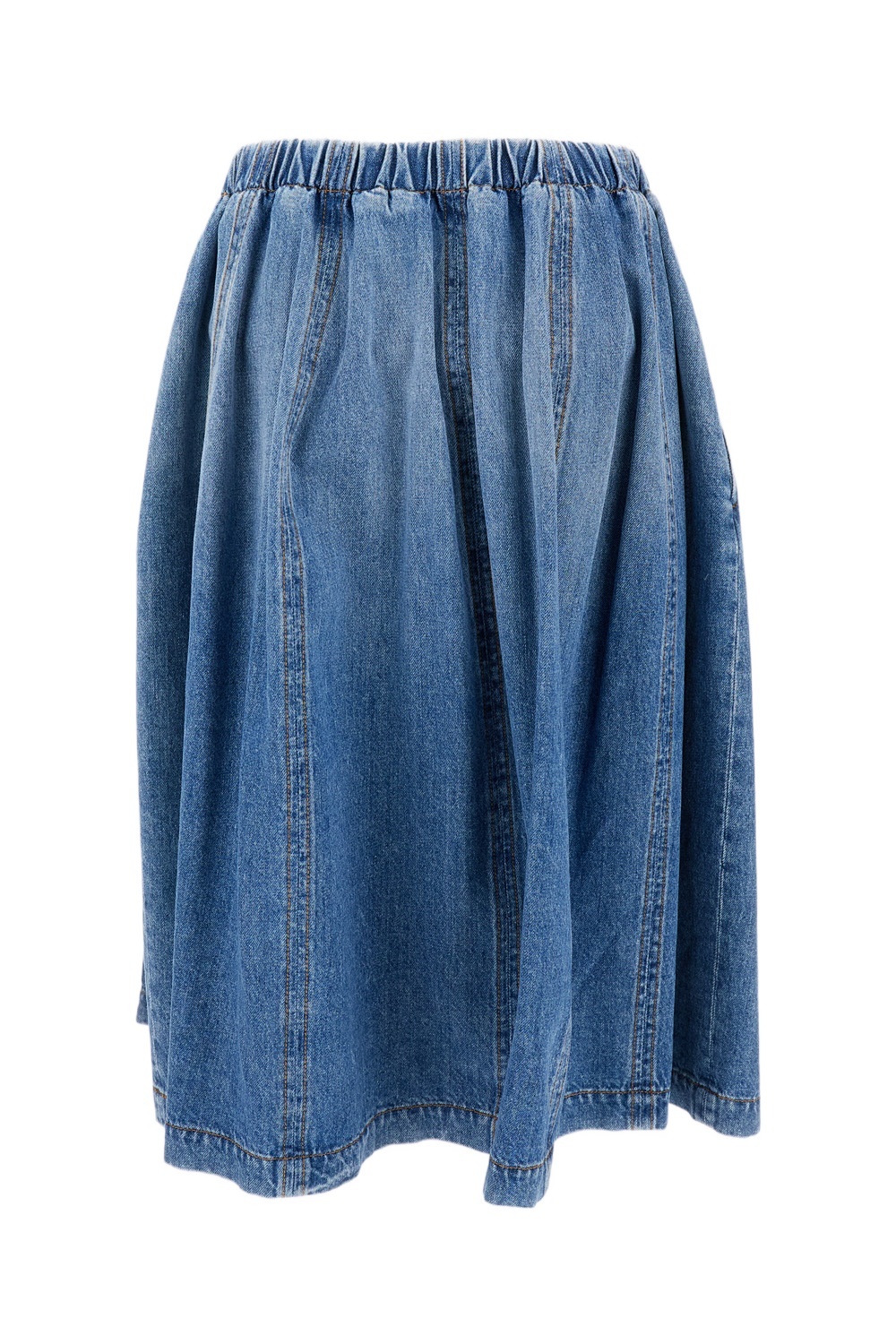 Marni Elastic Waist Denim Skirt In Blue
