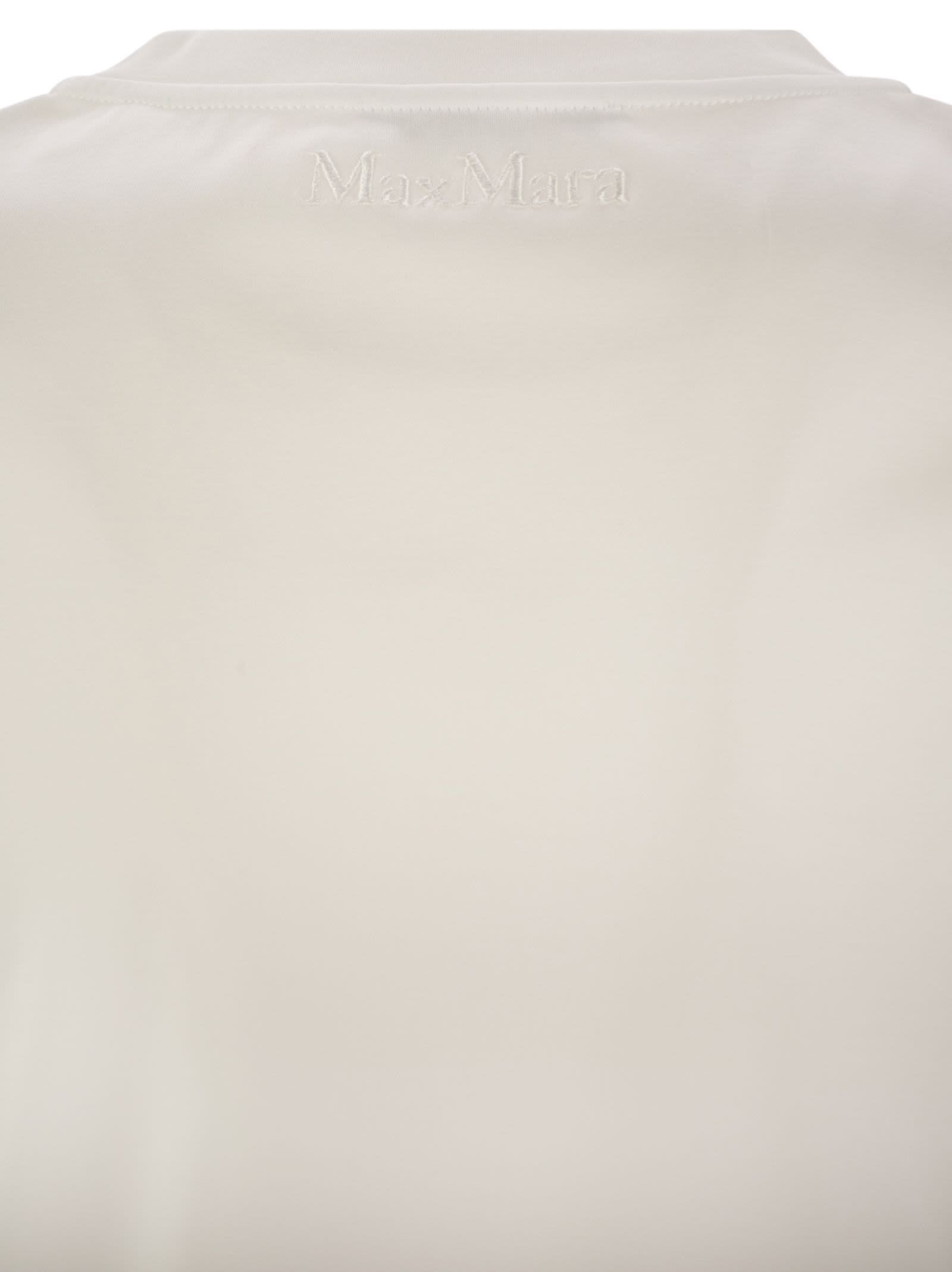 Max Mara Logo Embroidered Crewneck T-shirt In White