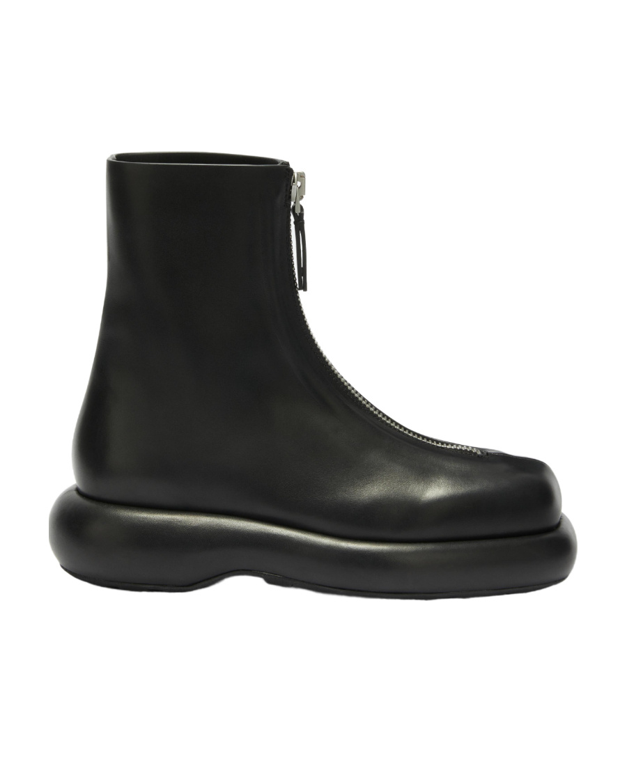 Jil Sander Zip-up Leather Boots In Black