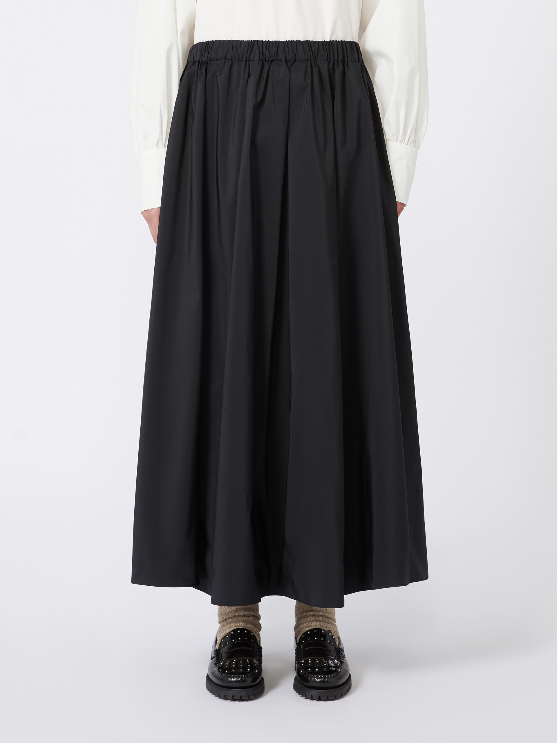 Weekend Max Mara Long Taffeta Skirt In Black