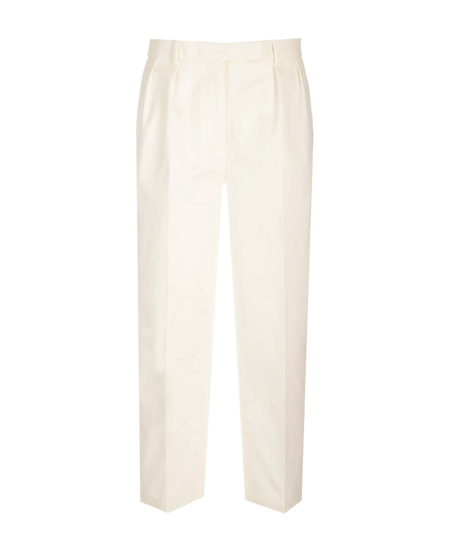 Thom Browne Wide-leg Cotton Trousers In White