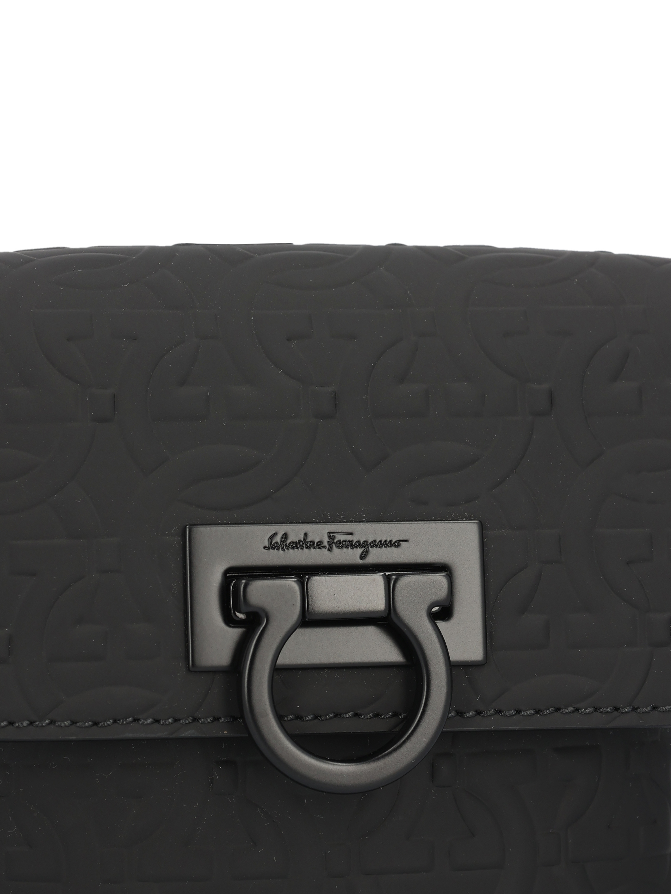 Ferragamo Logo Flip Satchel In Black