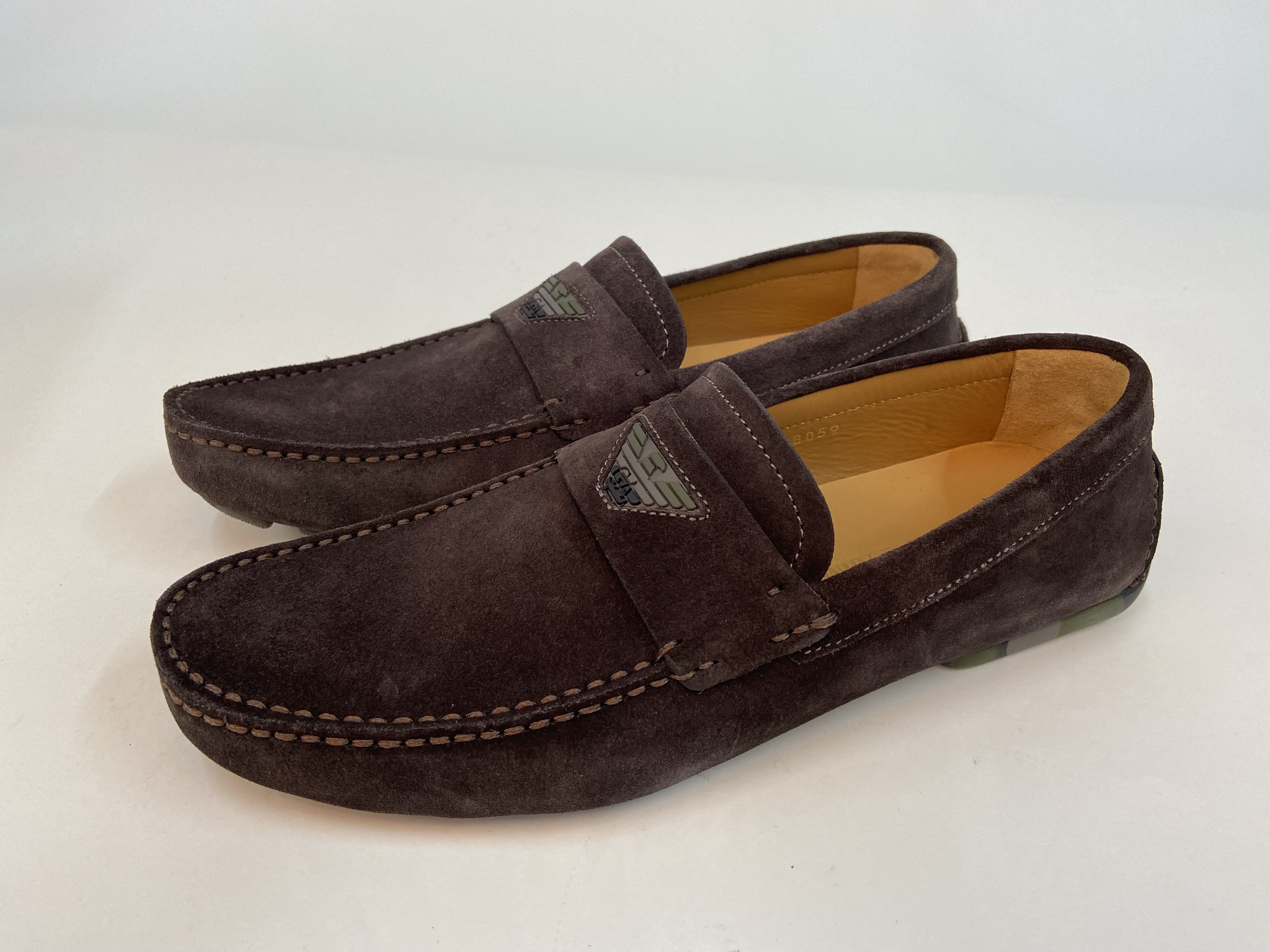 Emporio Armani Logo Business Casual Shoes In Black