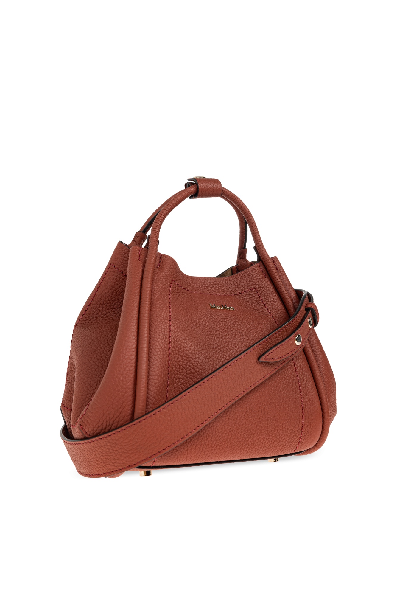 Max Mara Extra-small Leather Marine Bag In Brown