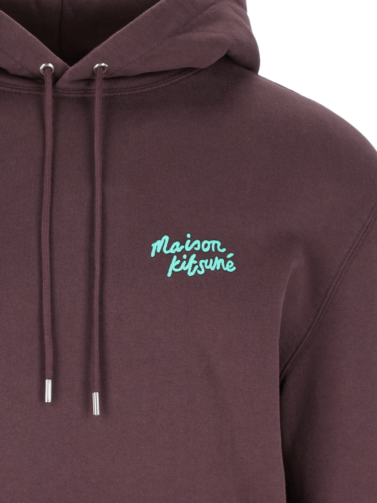 Maison Kitsuné Drawstring Hood Cotton Hoodie In Red