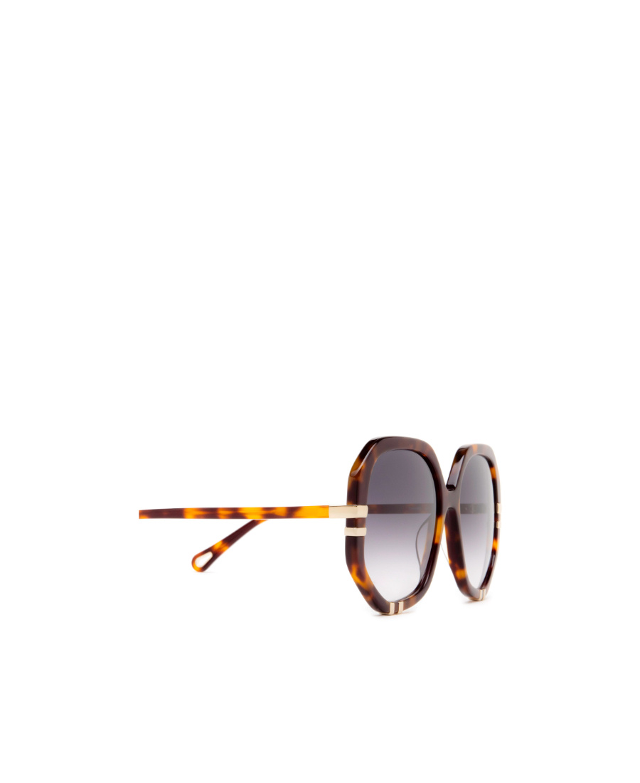 Chloé Womens Ch0105s Hexagonal-frame Acetate Sunglasses Brown In Gray