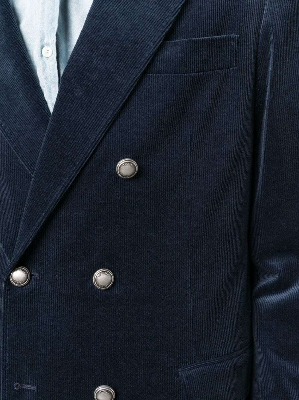 Brunello Cucinelli Double-breasted Corduroy Blazer In Black