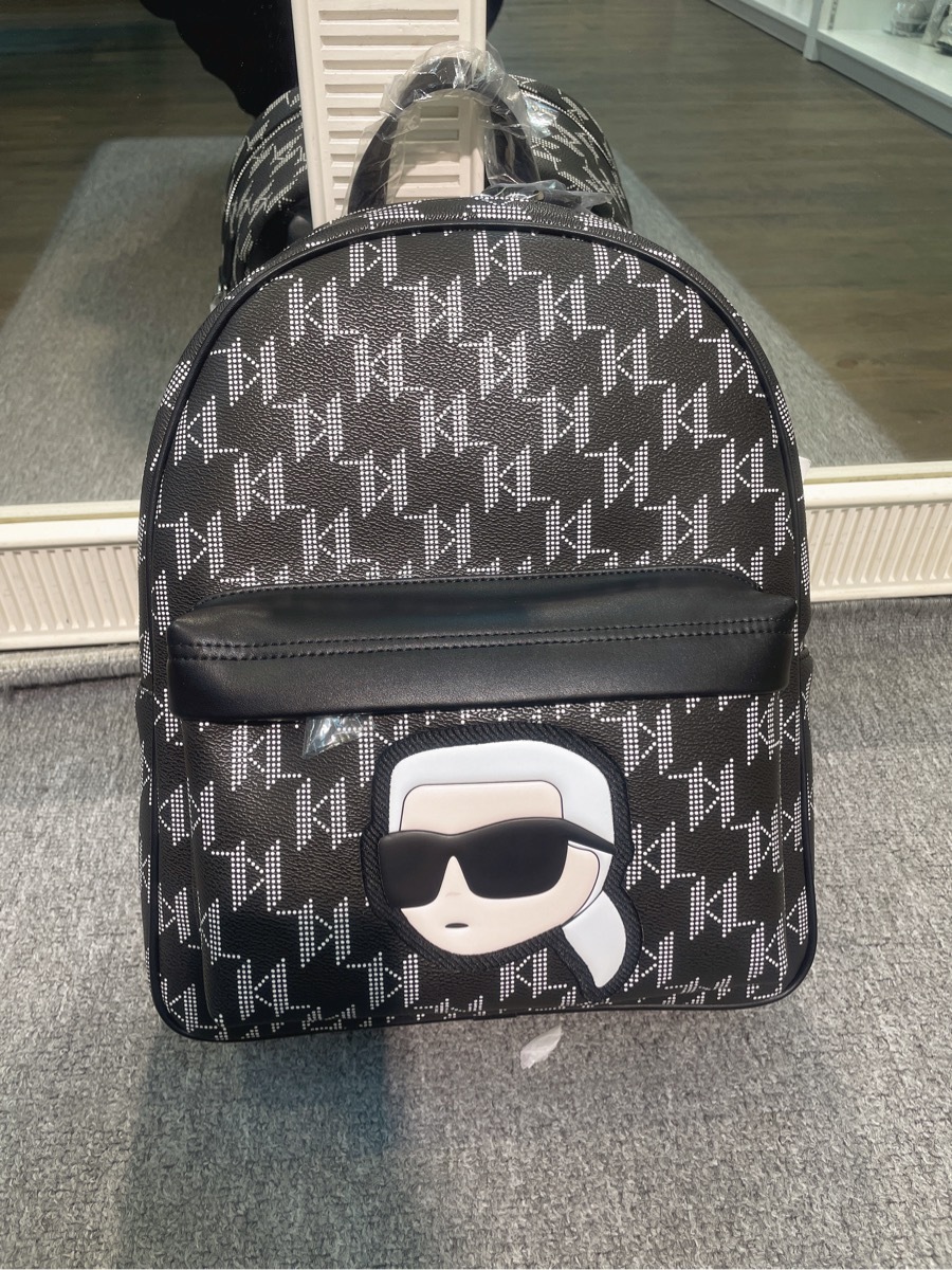 Karl Lagerfeld K/ikonik 2.0 Monogram Backpack In Black