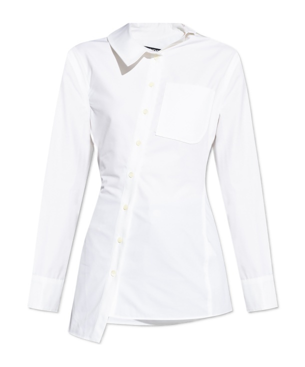 Jacquemus Pablo Asymmetric Button-up Shirt In White