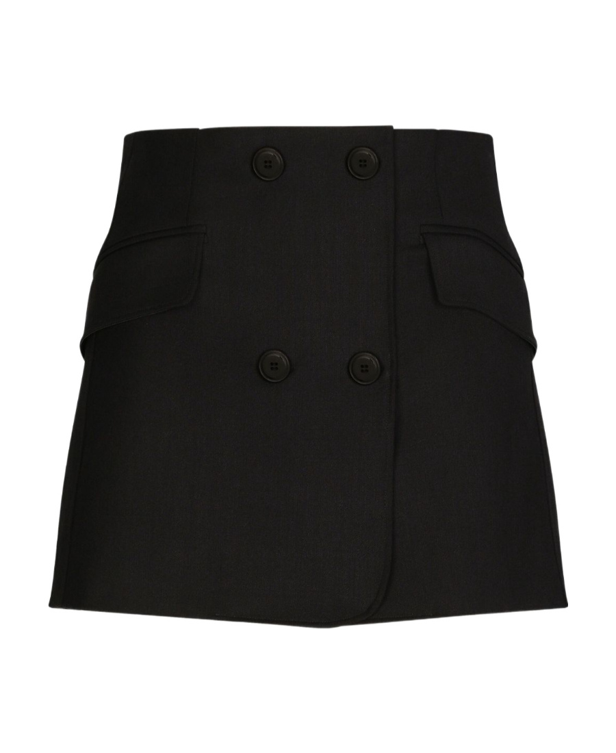 Dolce & Gabbana Twill Mini Wrap Skirt In Black