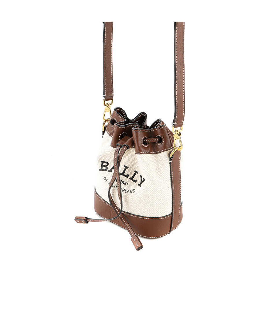 Shop Bally Logo Shoulder Bag In Nude