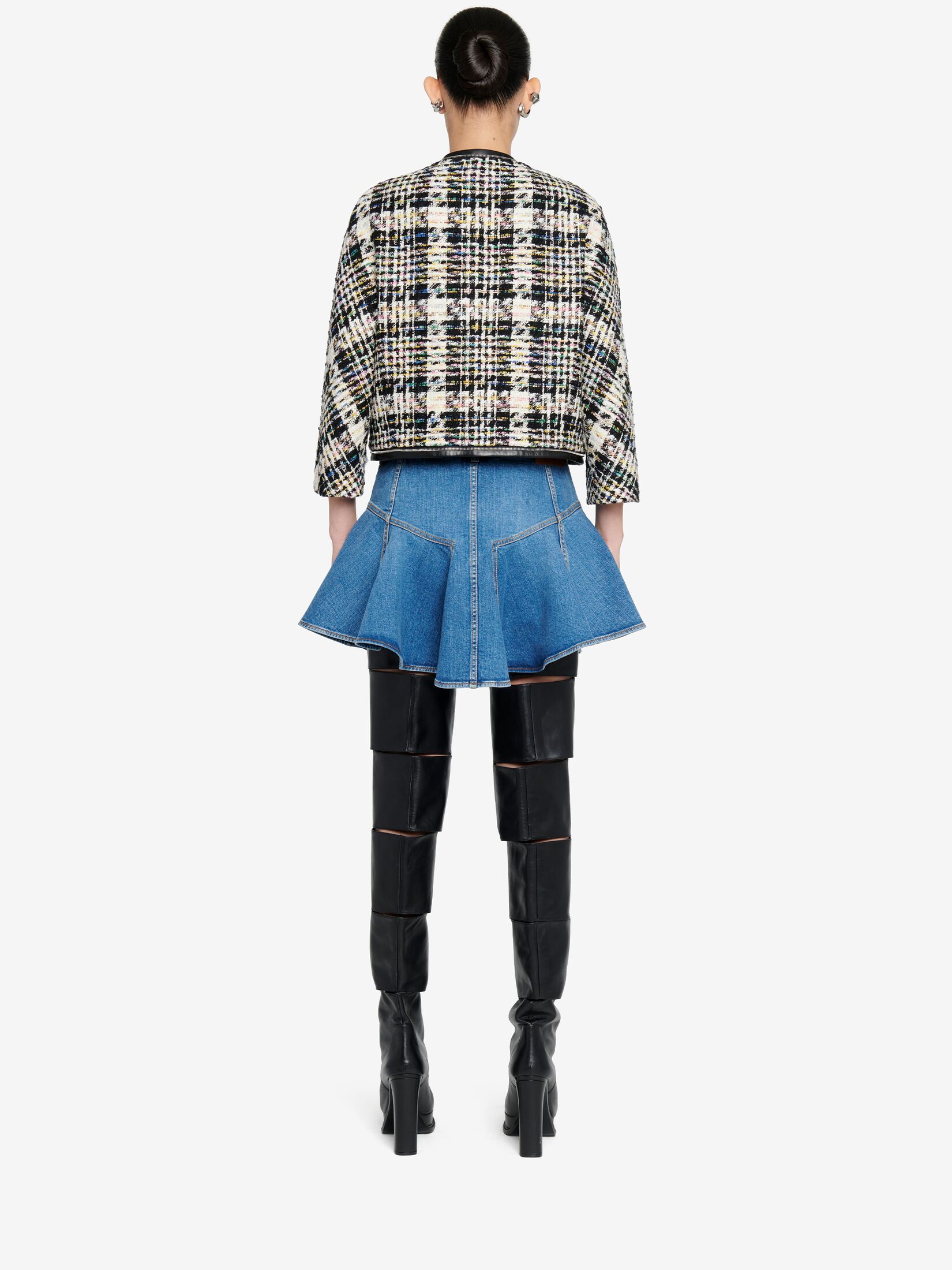 Alexander Mcqueen Kickback Denim Skirt In Blue