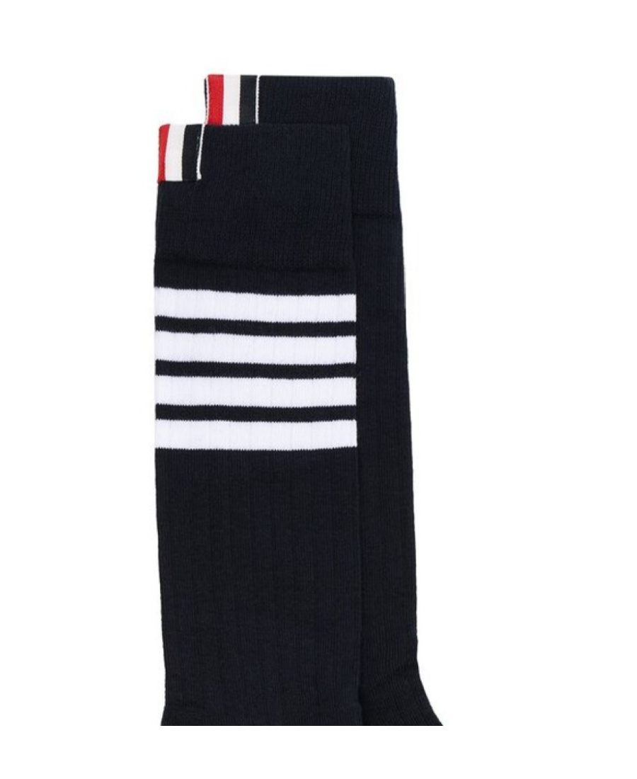 Thom Browne Athletic Mid-calf 4-bar Socks In Black