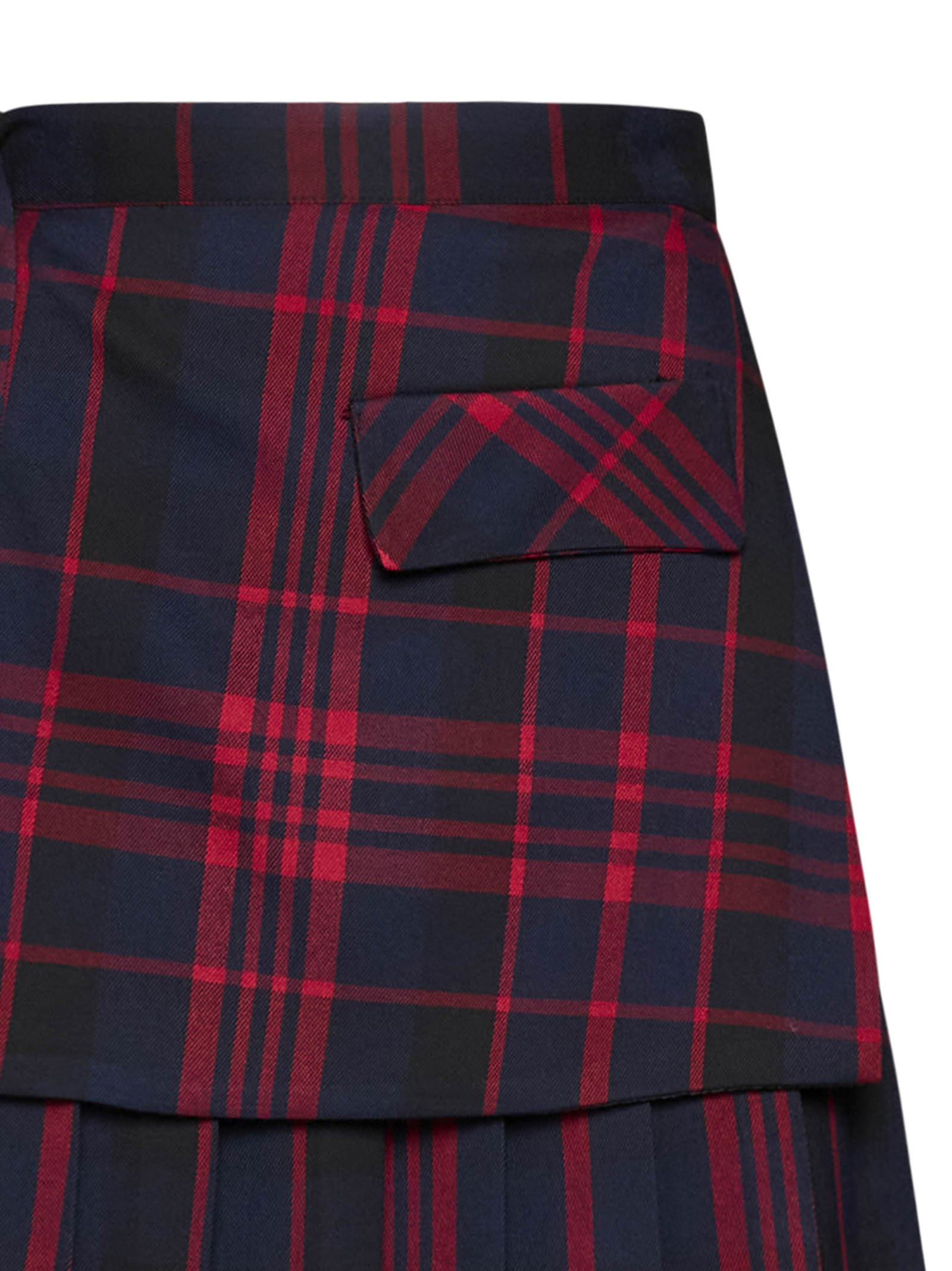 Kaos Check Pattern Skirt In Blue