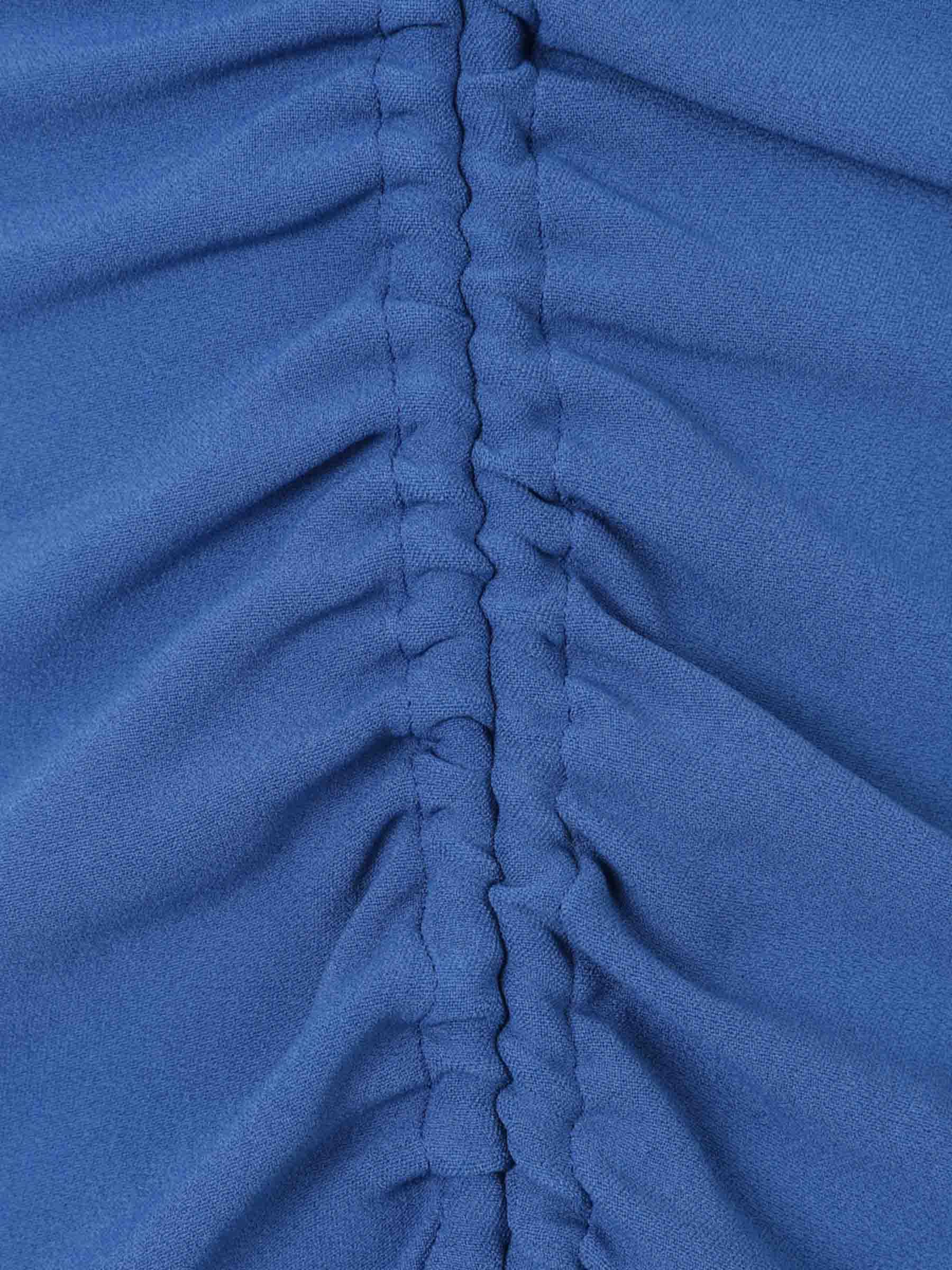 VICTORIA BECKHAM RUCHED-DETAIL ASYMMETRIC MIDI DRESS