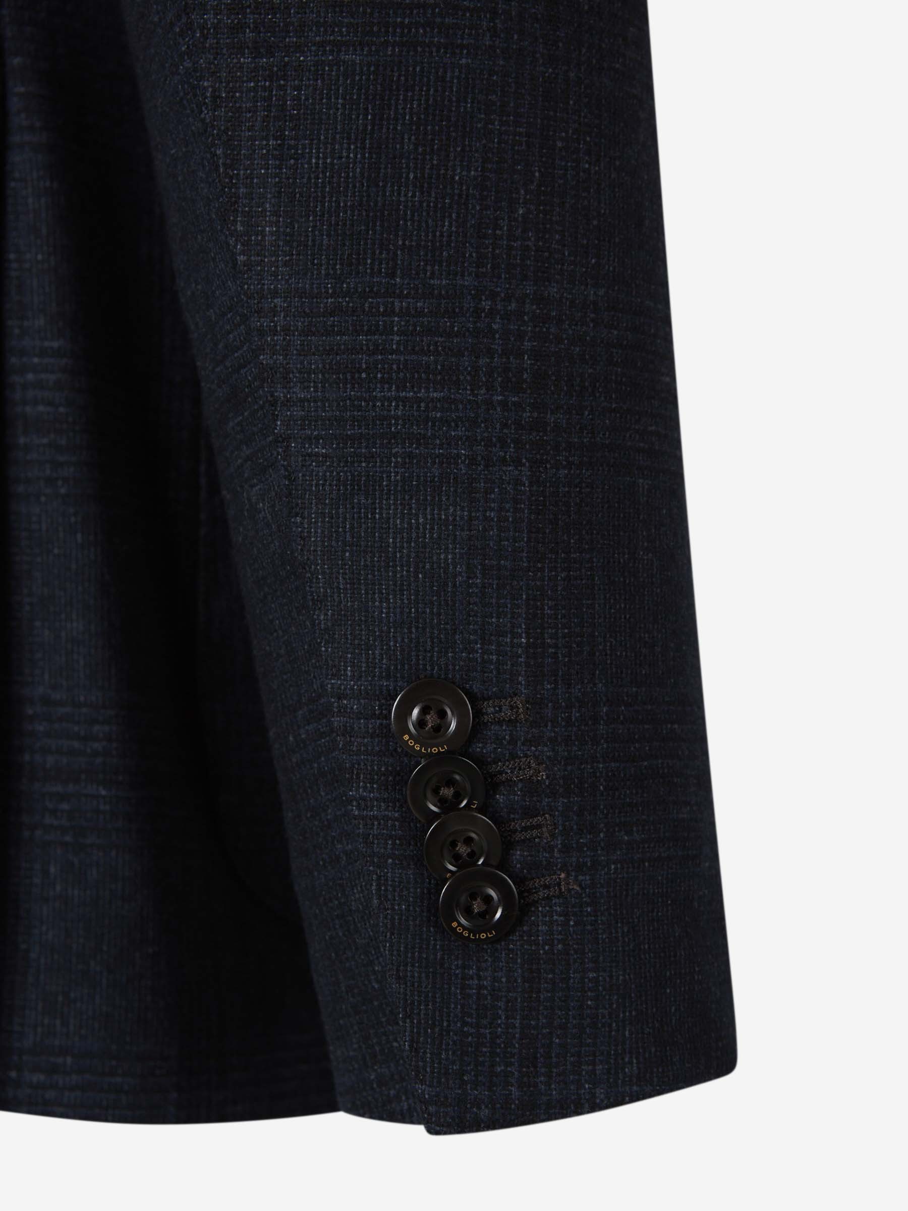 Boglioli Navy Blue Wool Jacket In Black