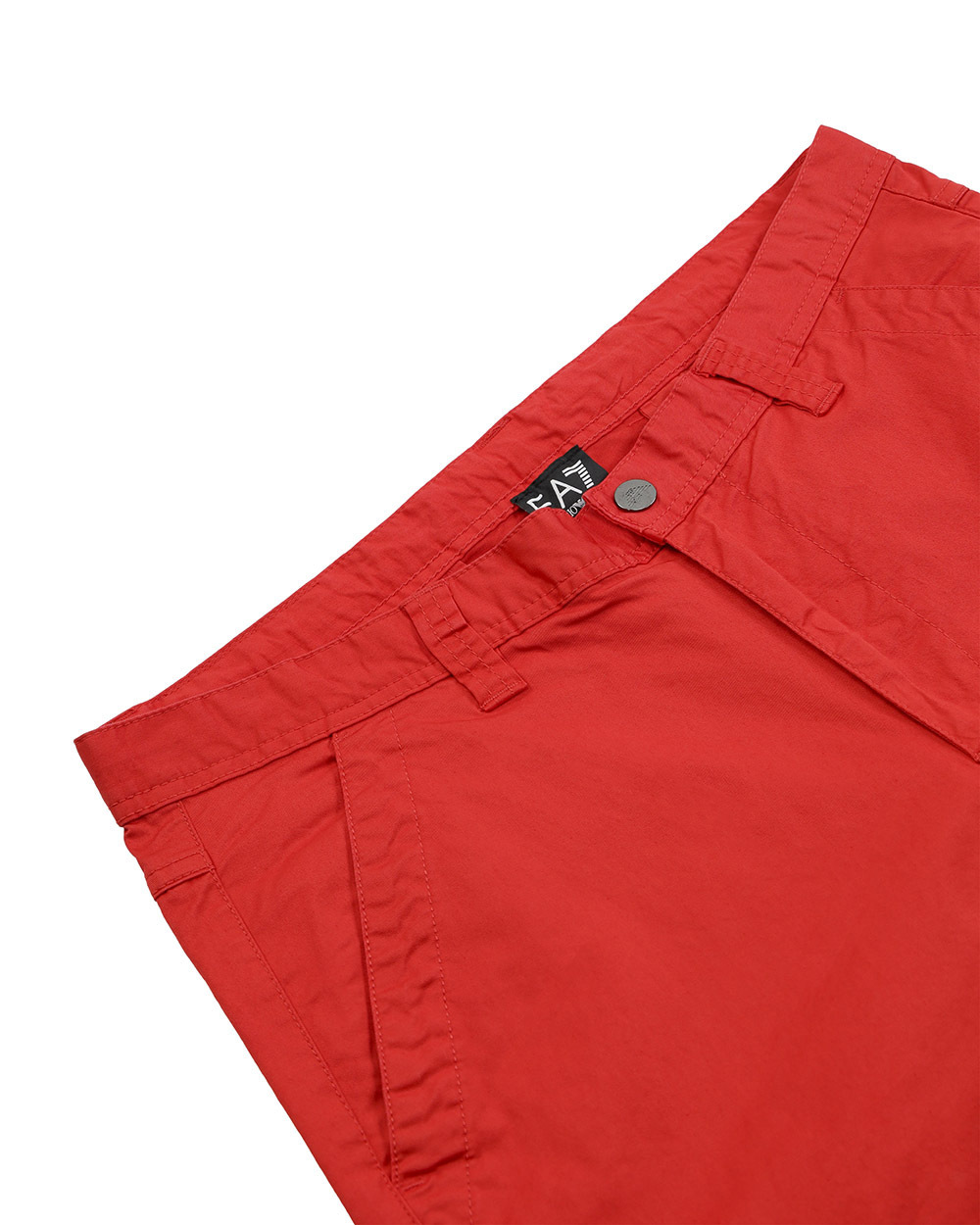 Ea7 Logo Patch Shorts In Red