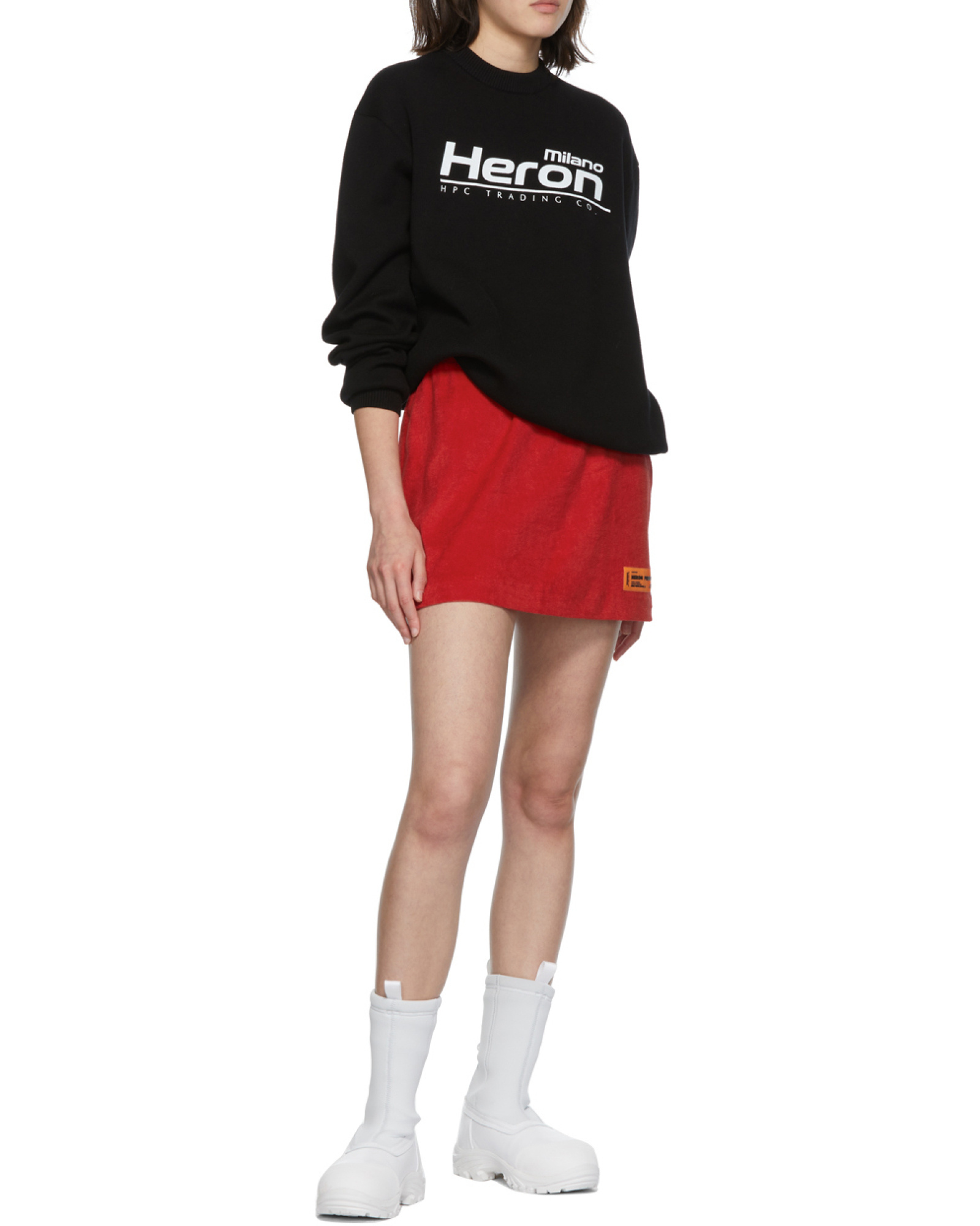 Heron Preston Logo Intarsia Cotton Knit Sweater In Black