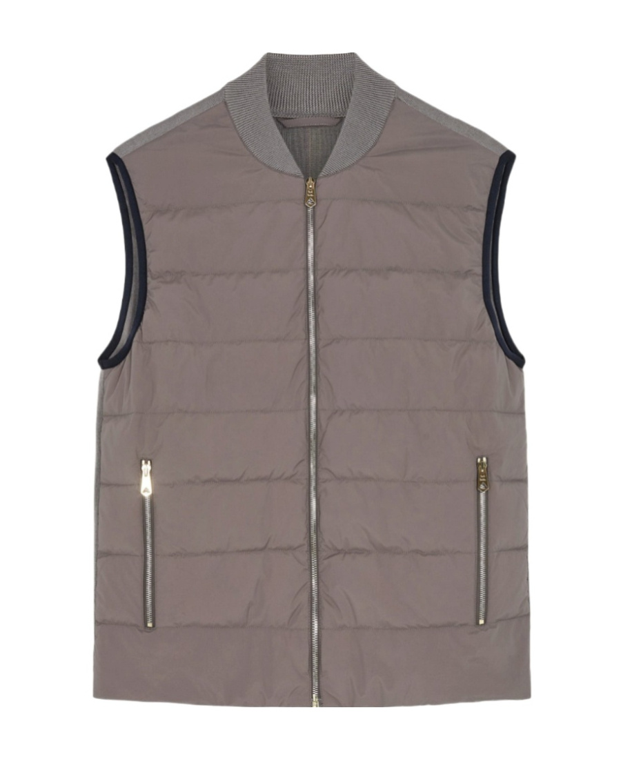 Paul Smith Logo Down Vest In Gray