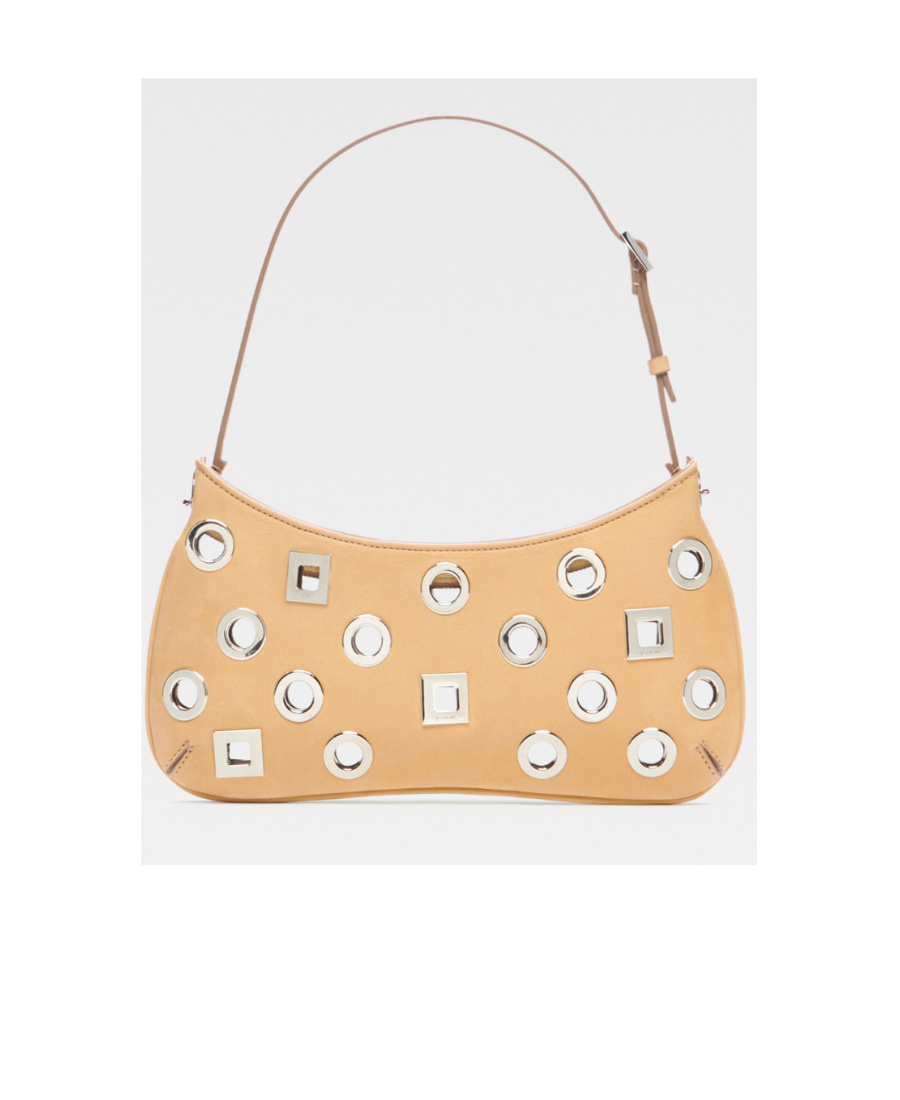 Jacquemus Le Bisou Eyelet-embellished Shoulder Bag In Nude