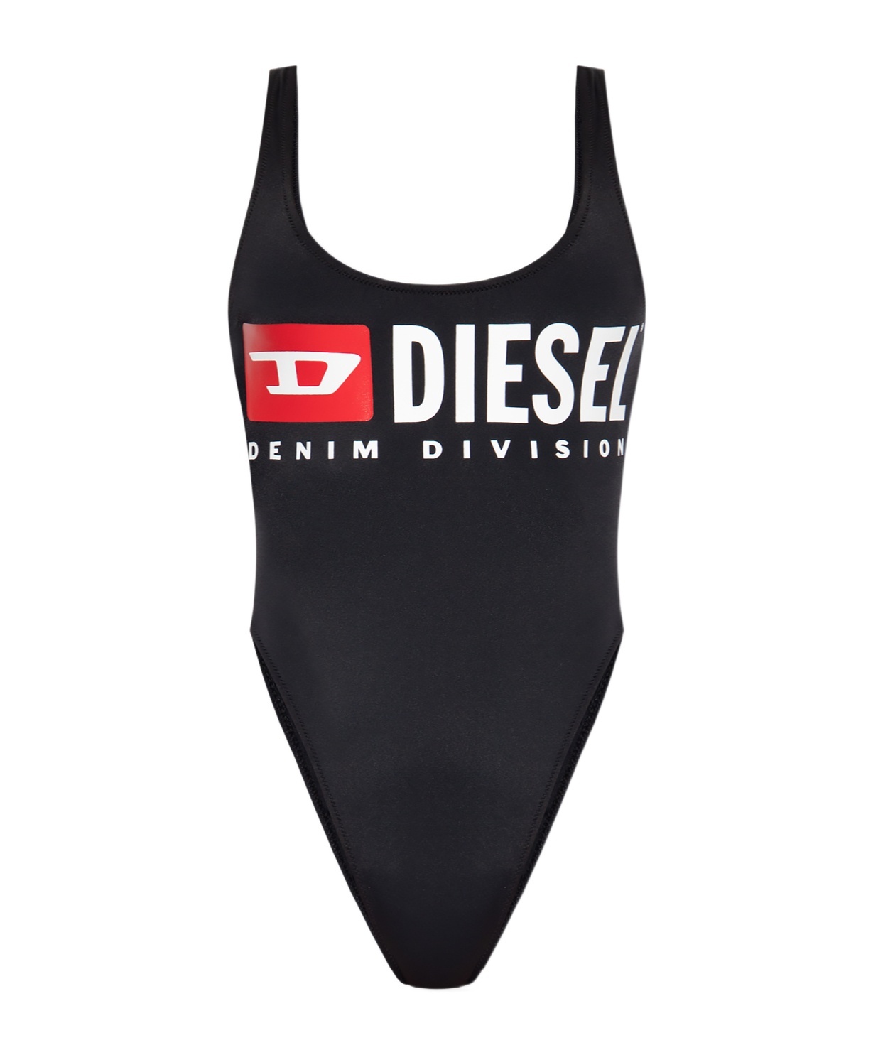 Diesel Solid Color Bfsw-pamela One-piece Swimsuit With Printed Logo In Black