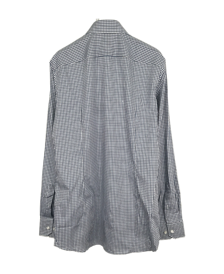 HUGO BOSS LAPEL LONG-SLEEVED SMALL PLAID SHIRT