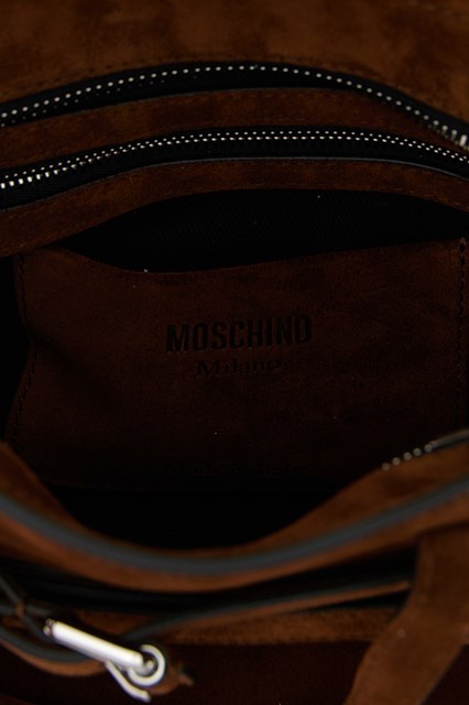 Moschino Small Handbag With Adjustable Strap And Buckle In Brown