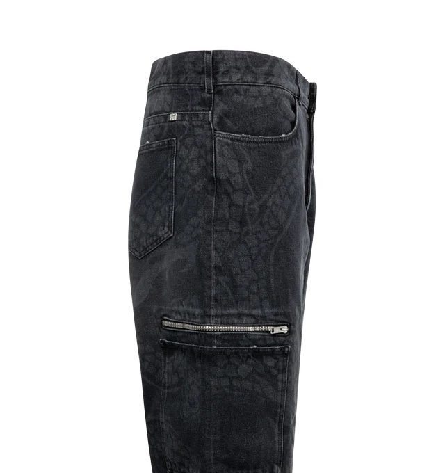 GIVENCHY GIVENCHY SNAKE PRINT CARGO JEANS