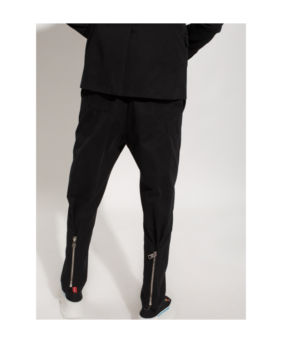 Alexander Mcqueen Pleat-front Trousers In Black