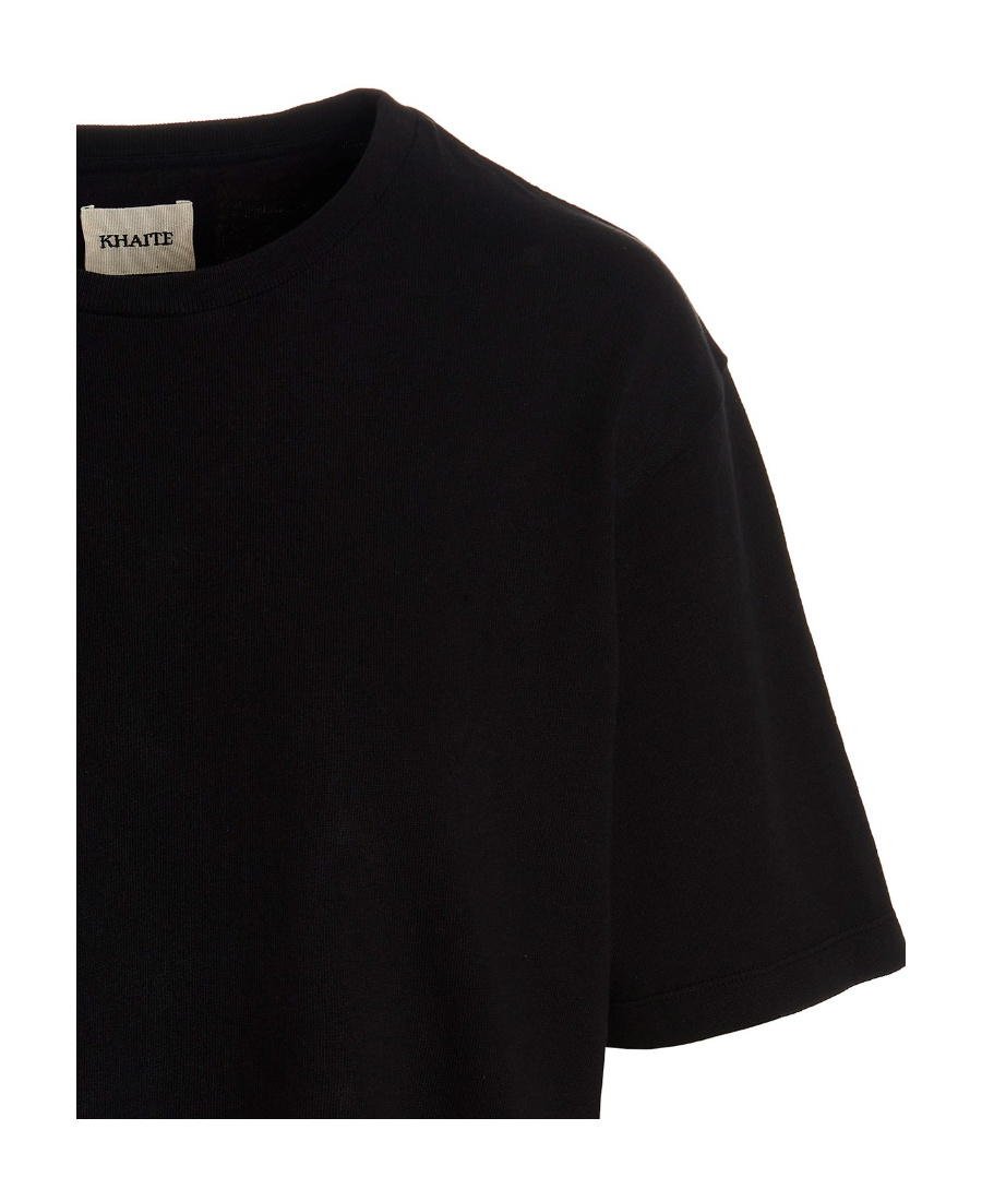 Shop Khaite Mae Short-sleeve Cotton T-shirt In Black