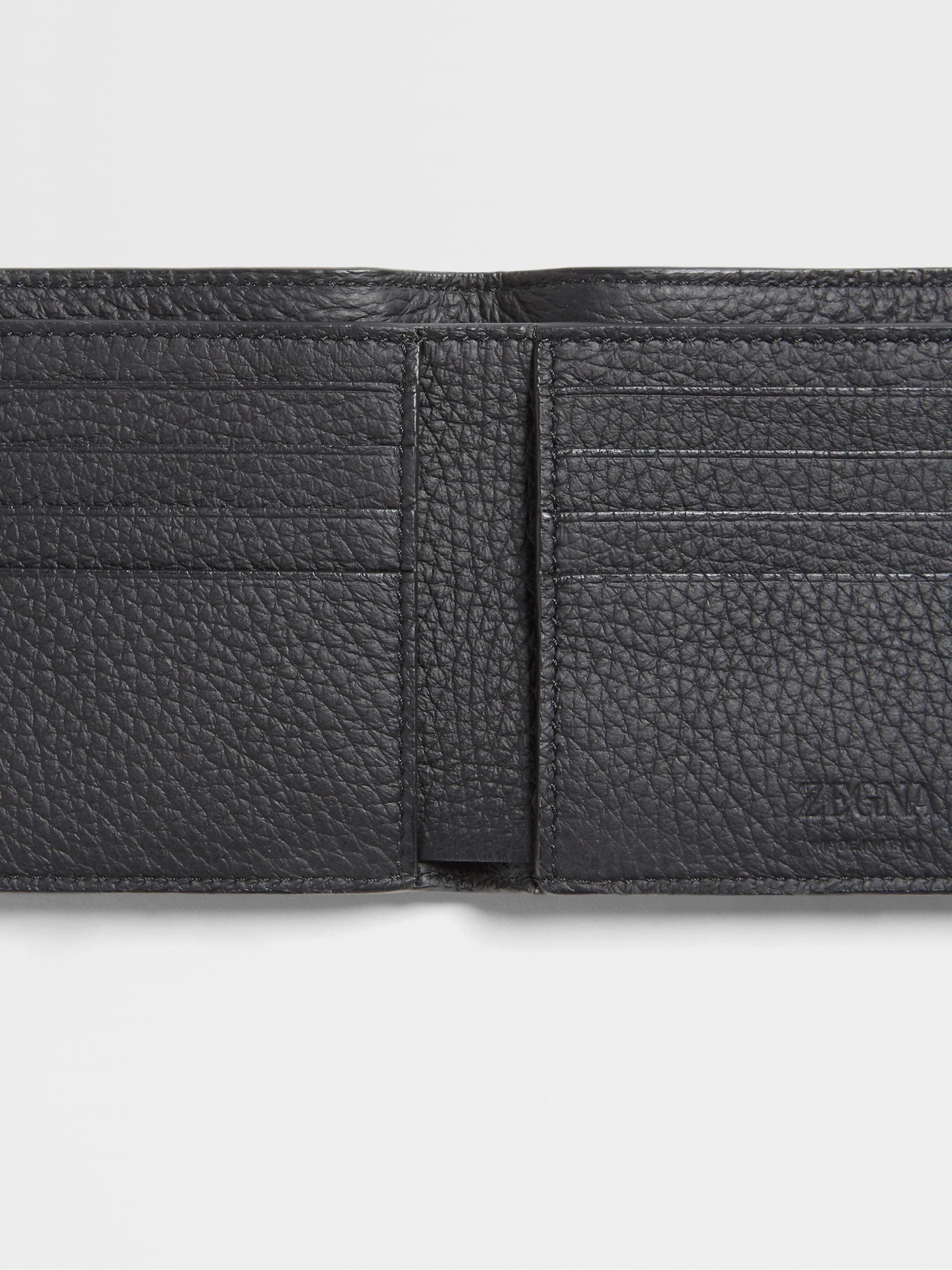 Zegna Bi-fold Leather Wallet In Black