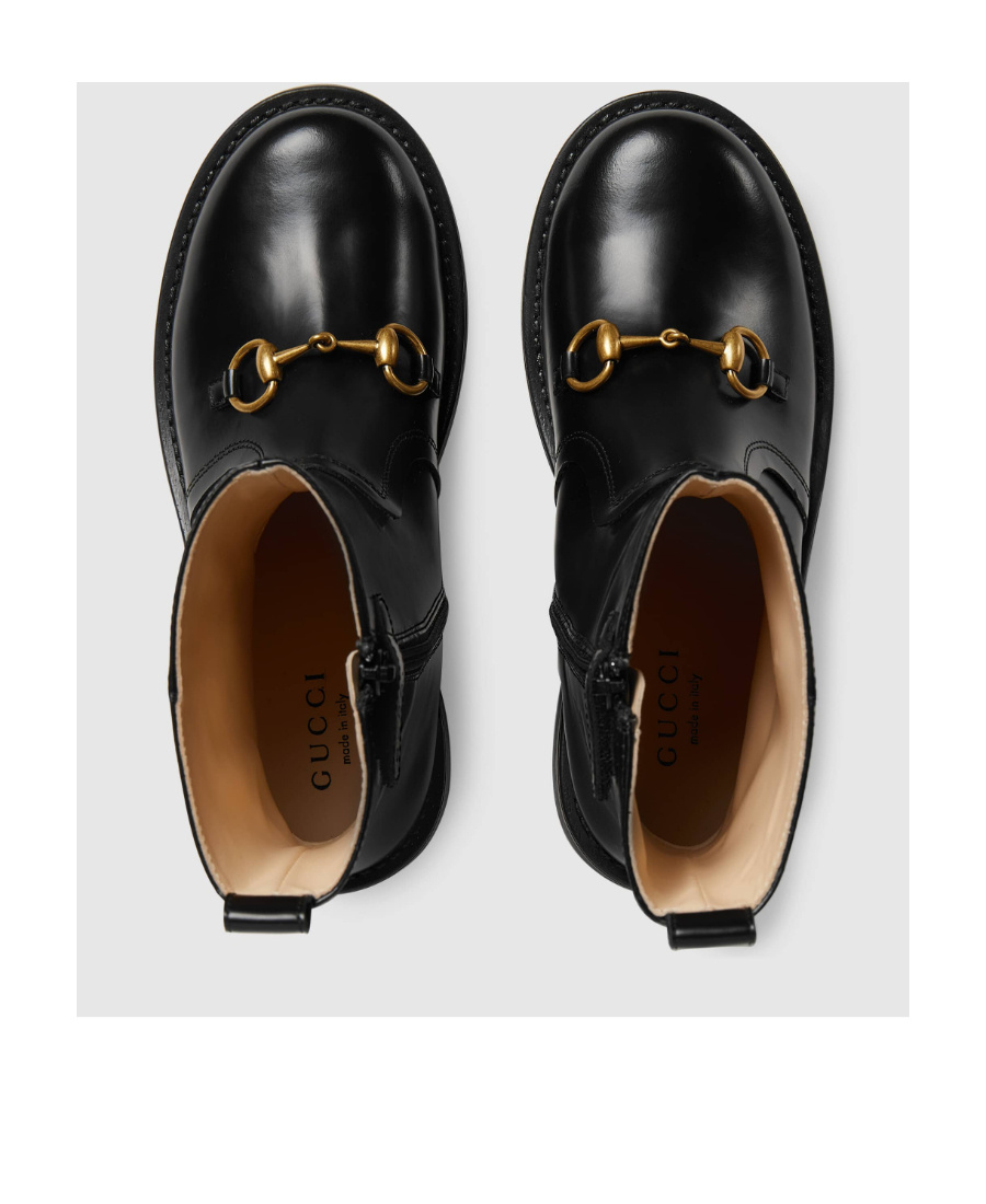 Gucci Horsebit-detail Ankle Boots In Black
