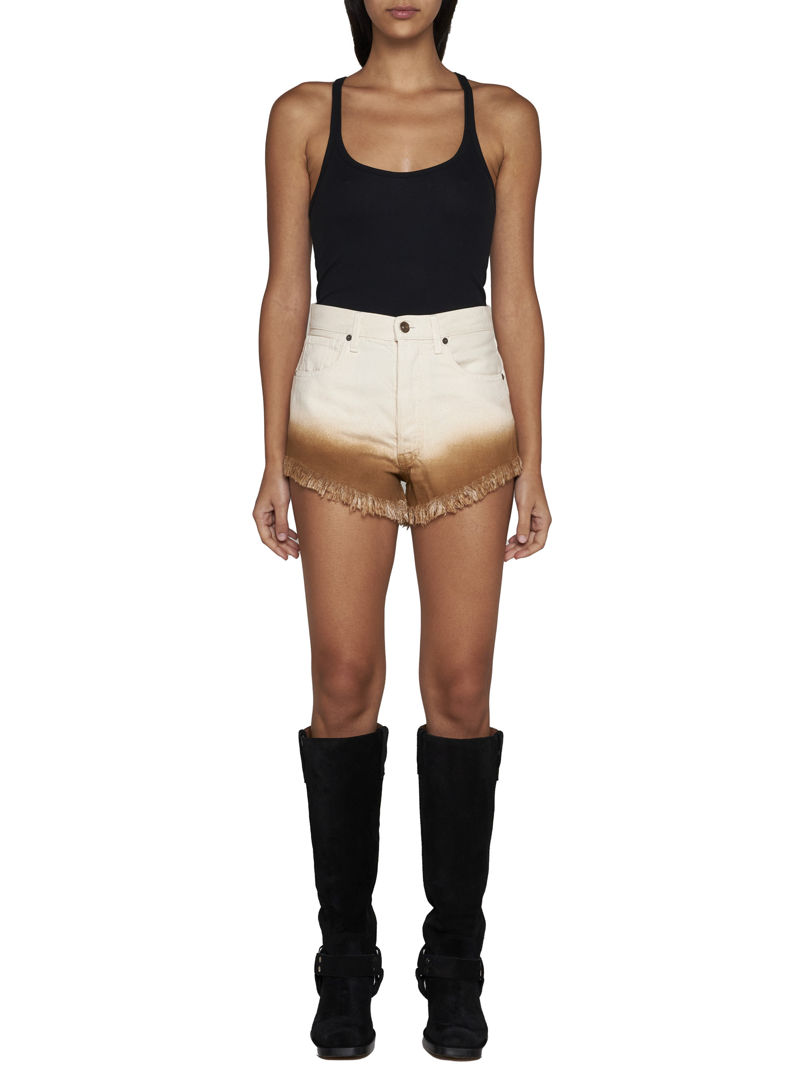 Alanui Denim Shorts Trousers White In White