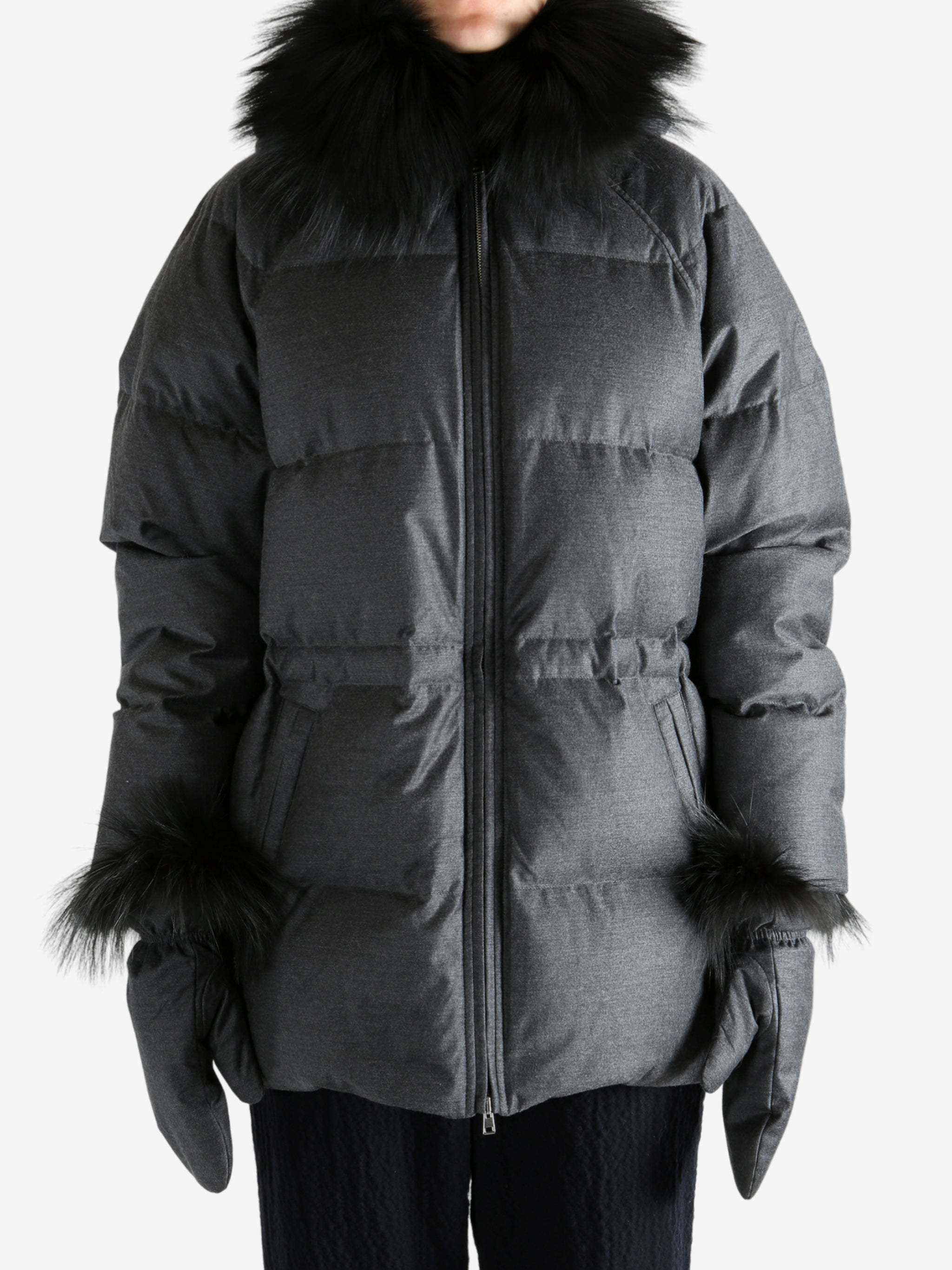 Yves Salomon Long-sleeved Down Jacket In Black