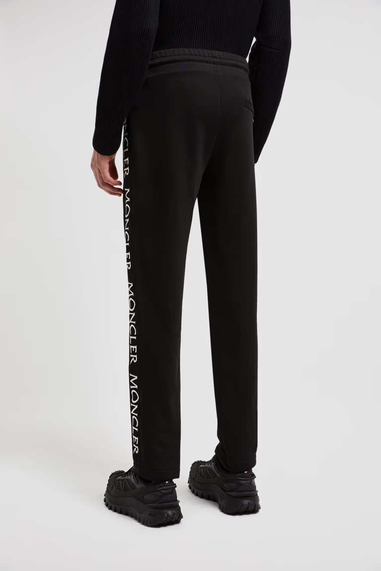 Moncler Logo Trousers, Men, Black, Size: Xl In Black