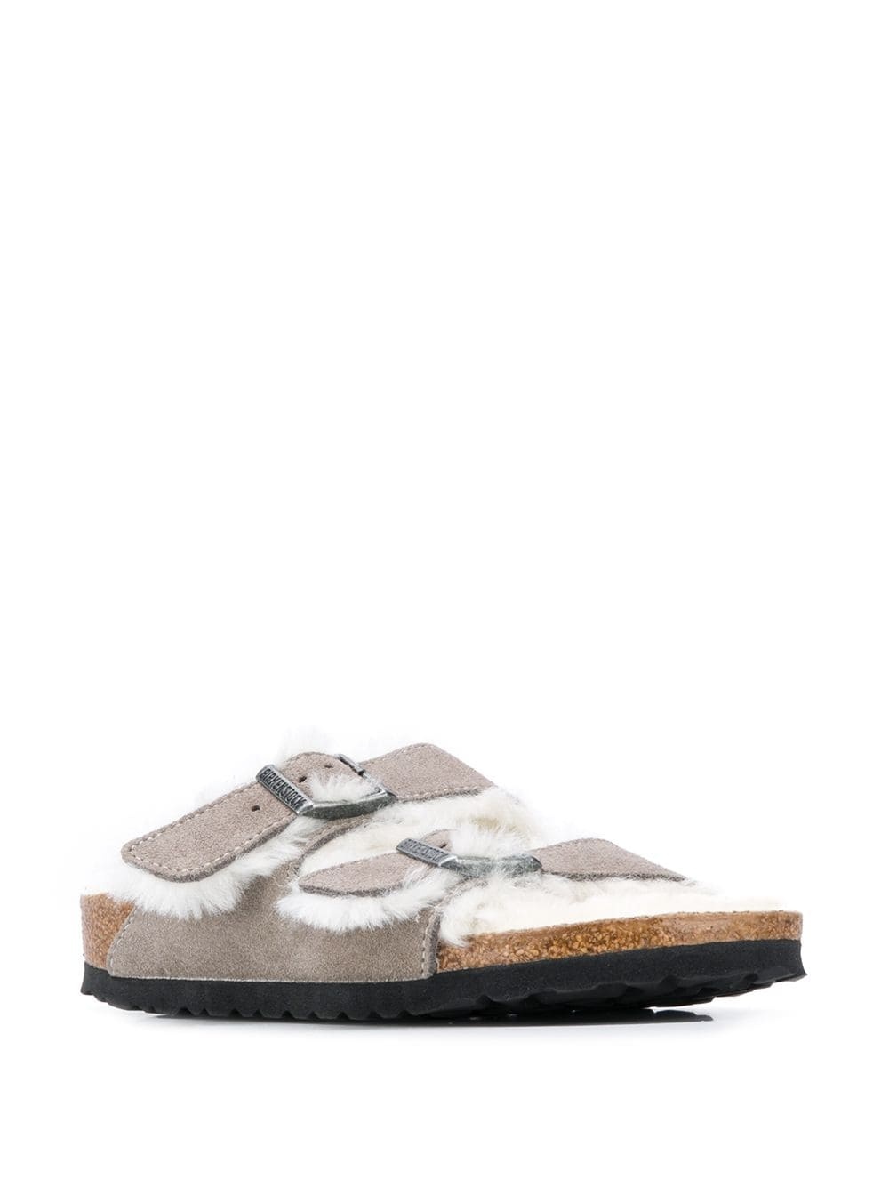 Shop Birkenstock Logo Sandals In Nude