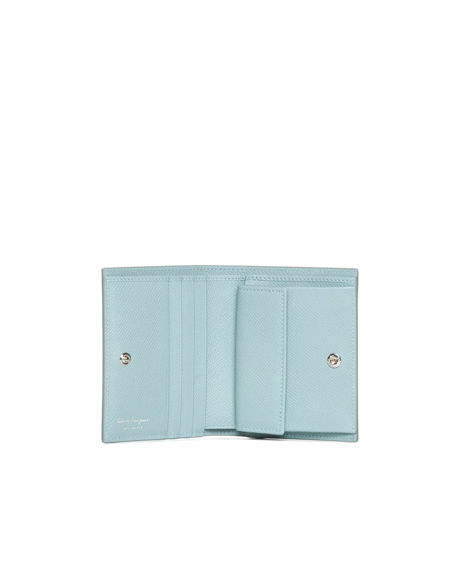 Ferragamo Gancini Compact Wallet In Blue