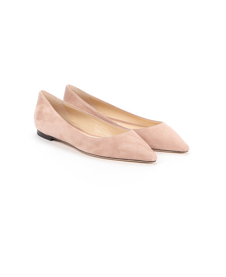 Jimmy Choo Pointed Flat-soled Ballet Shoes In Nude