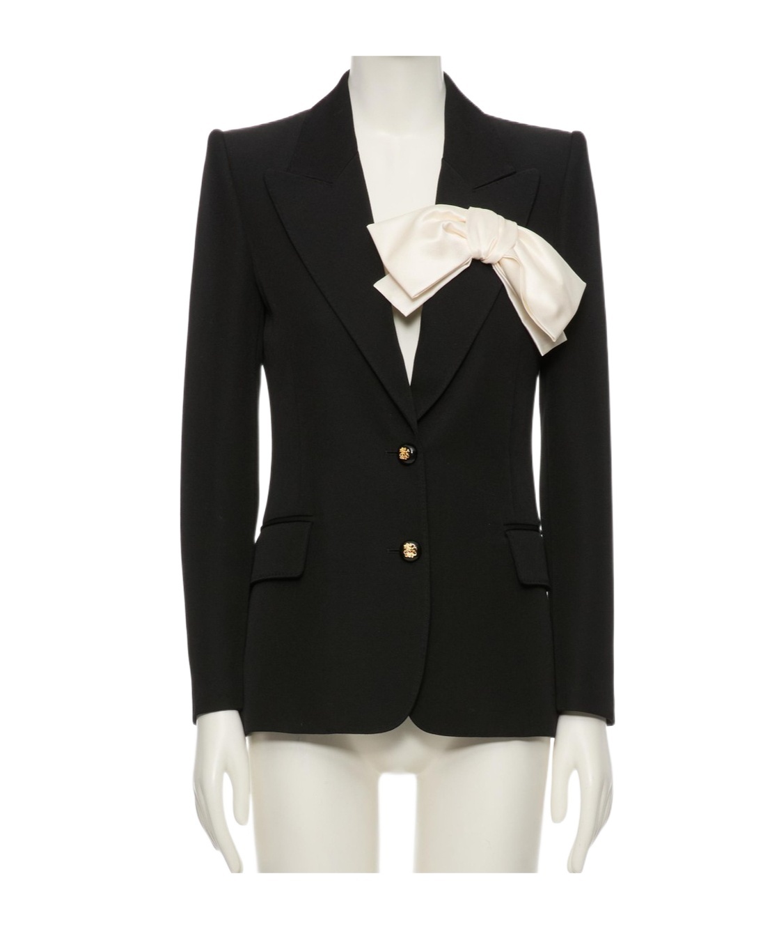 Valentino Crepe Couture Jacket With Bow In Black