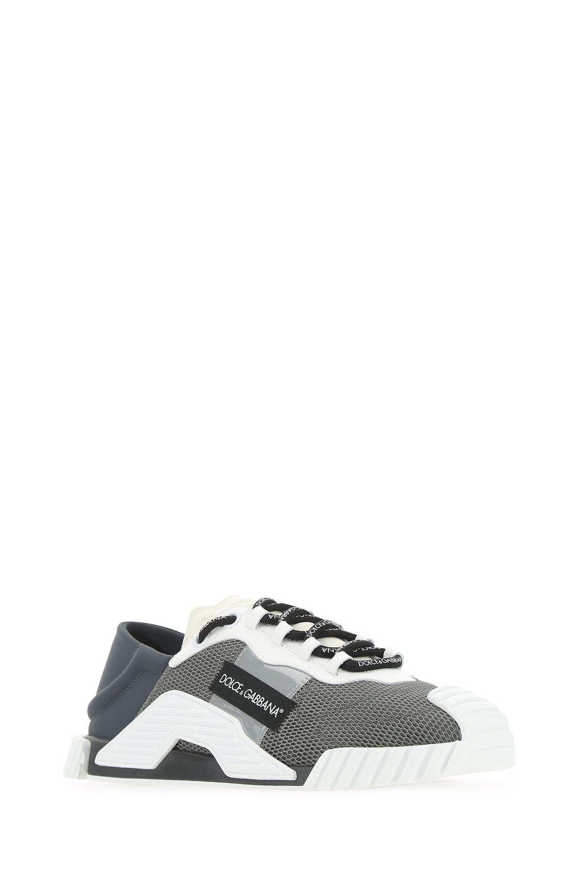 Dolce & Gabbana Ns1 Slip On Sneakers In Mixed Materials In White