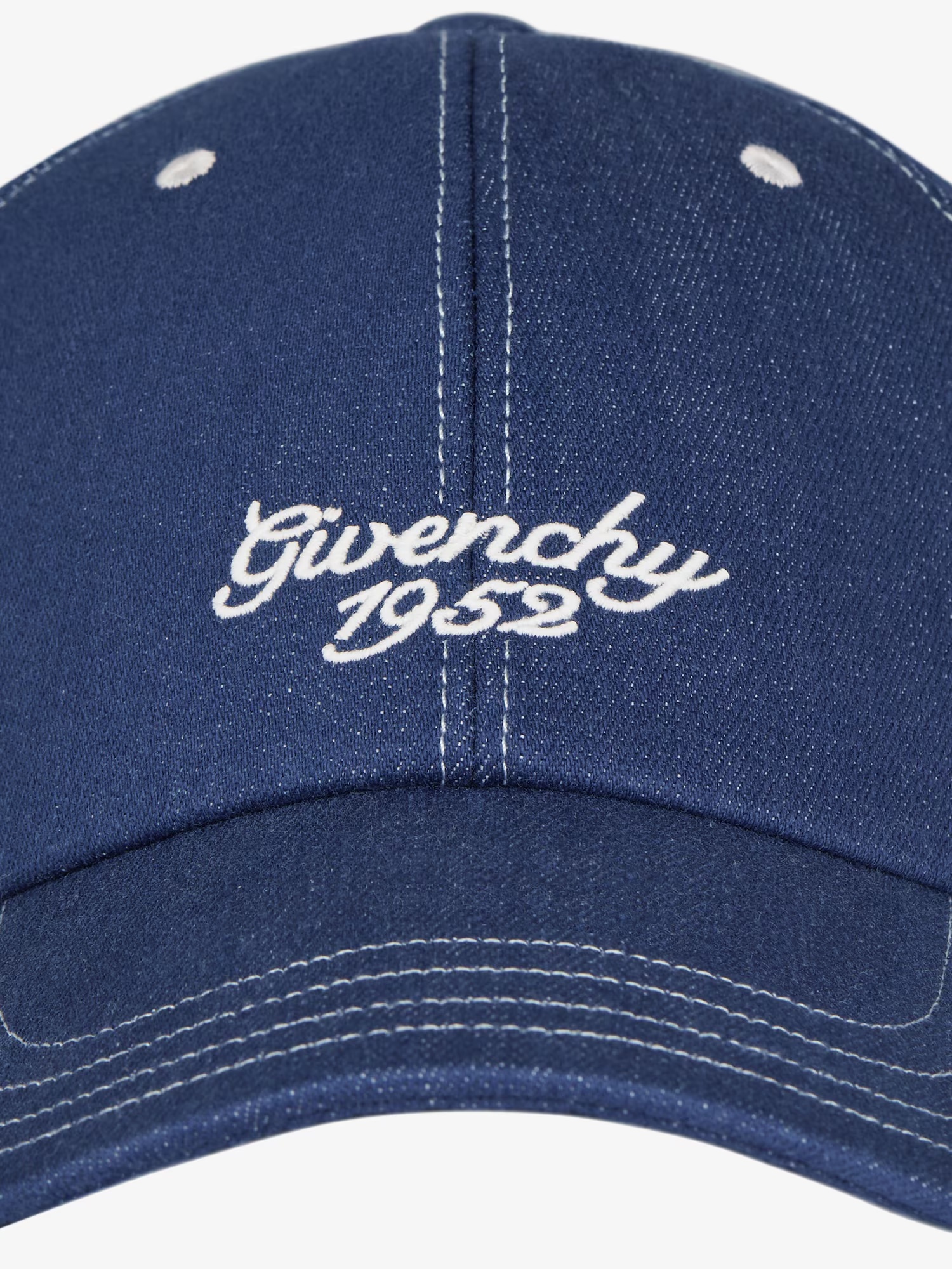 Givenchy Men's Embroidered Logo Denim Baseball Cap In Blue