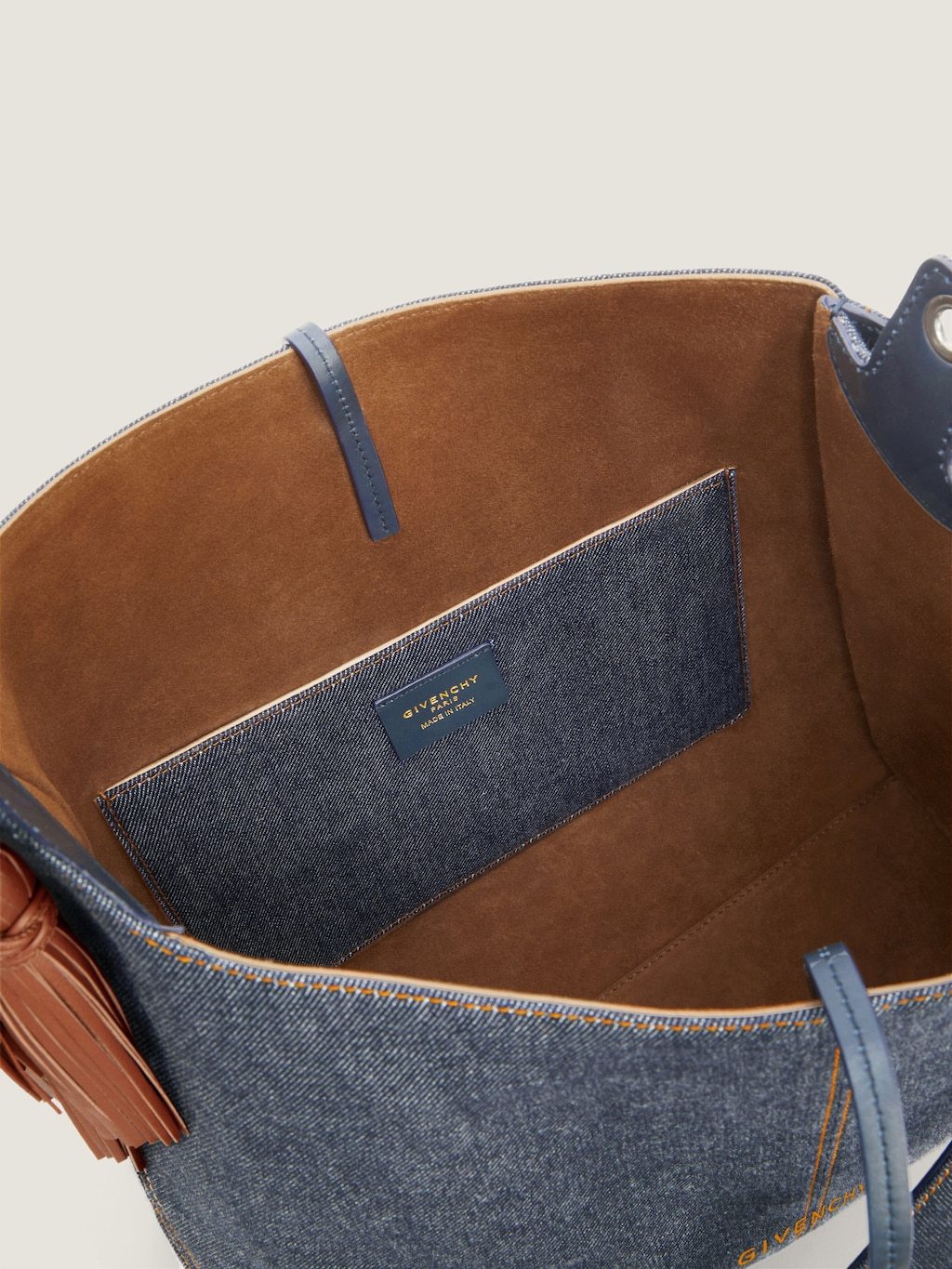 Givenchy Medium Belted Hobo Bag In Denim In Purple