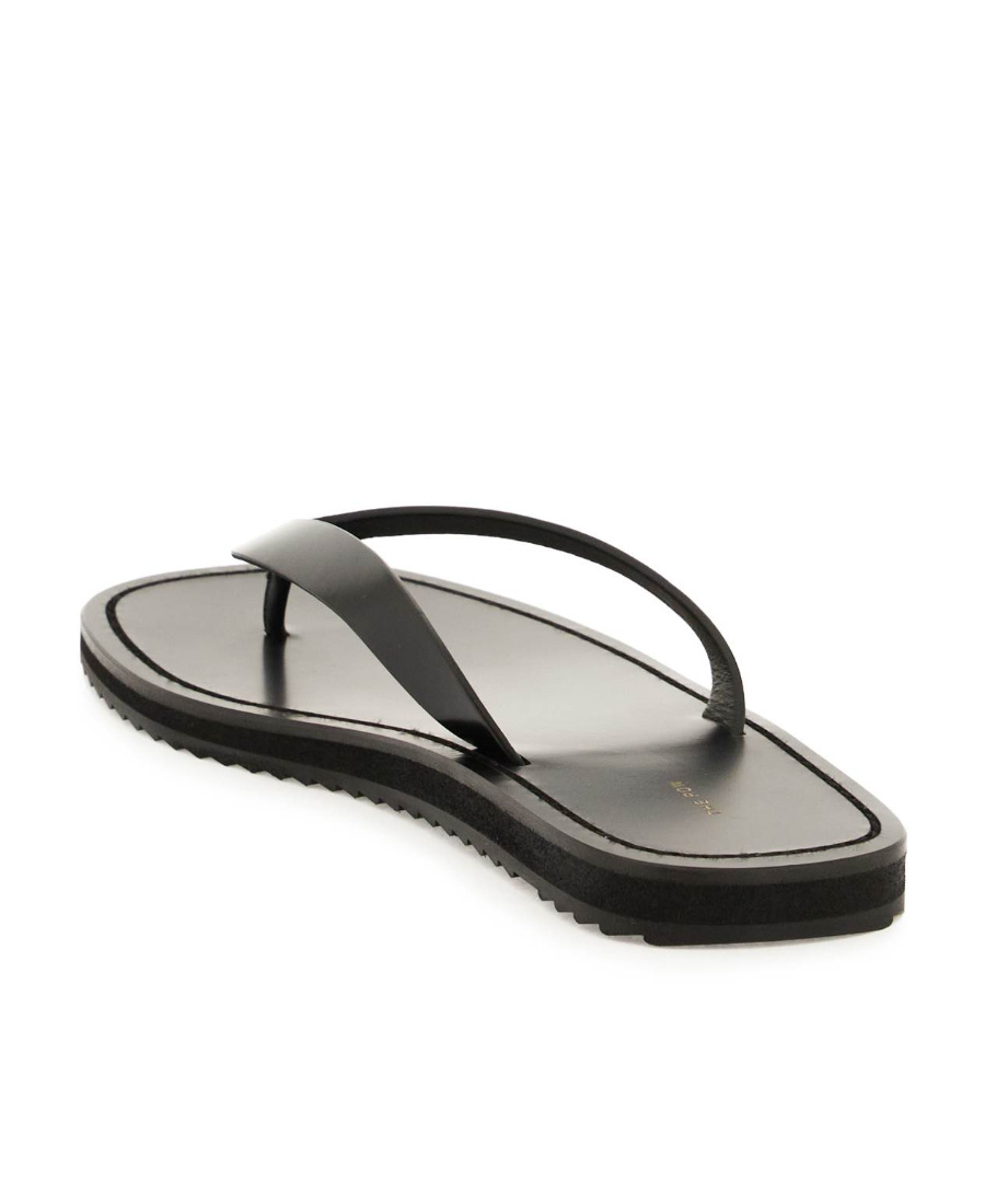 Shop The Row Thong-strap Leather Flip Flops In Black